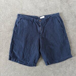GAP Navy Linen-Cotton Blend Casual Shorts Size 34 Blue